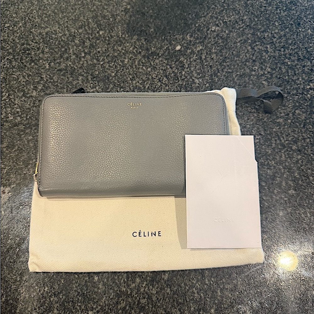 75% Off! Céline Large Zipped Multifunction Wallet in Grey